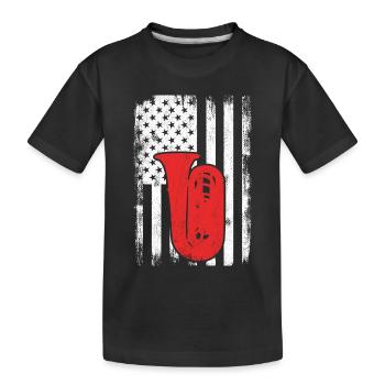 4. Juli USA Tuba - Kinder Premium Bio T-Shirt - Schwarz - Vorne