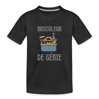 Bricoleur de génie fête des pères - T-shirt bio Premium Enfant - noir - Devant