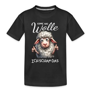 Komm Wolle Ich Schaf Das - Kinder Premium Bio T-Shirt - Schwarz - Vorne