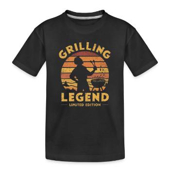 Grilling Legend Limited Edition - Kids' Premium Organic T-Shirt - black - Front