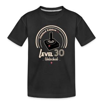Level 30 - Limited Edition - Kids' Premium Organic T-Shirt - black - Front