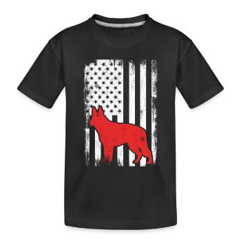 4. Juli USA Schäferhund - Kinder Premium Bio T-Shirt - Schwarz - Vorne