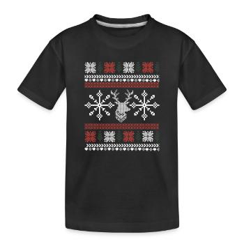 Motif rétro Noël - T-shirt bio Premium Enfant - noir - Devant