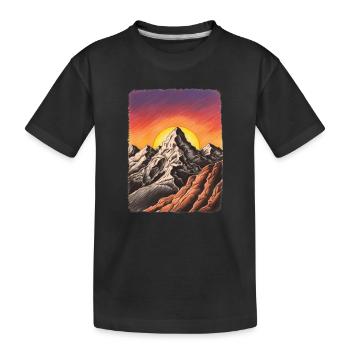 Sonnenuntergang in den Bergen - Kinder Premium Bio T-Shirt - Schwarz - Vorne