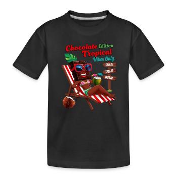 Chocolate Tropical - Kids' Premium Organic T-Shirt - black - Front