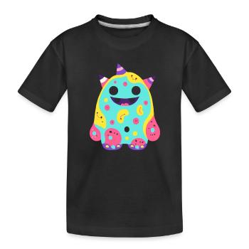 süsses und lustiges knuddel-kuschel monster kinder - Kinder Premium Bio T-Shirt - Schwarz - Vorne