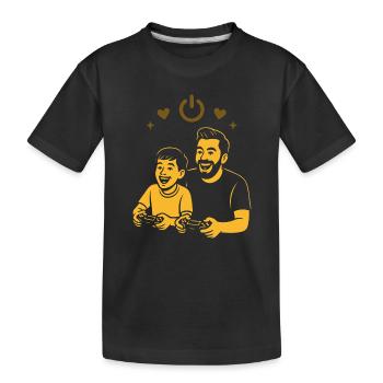 Dad & Kid Gaming - Retro Gamer Vibes - Kids' Premium Organic T-Shirt - black - Front