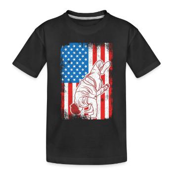 4th of July USA Breakdance - Kids' Premium Organic T-Shirt - black - Front