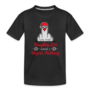 On the naughty list and I regret nothing Böse Möwe - Kids' Premium Organic T-Shirt - black - Front