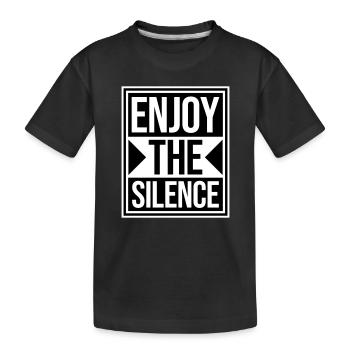 Enjoy The Silence Saying Calm Silence Introvert - Kids' Premium Organic T-Shirt - black - Front