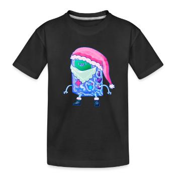 Christmas Game Console Kawaii Robot Santa - Kids' Premium Organic T-Shirt - black - Front