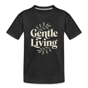 Gentle Living – Vintage Blätter - Kinder Premium Bio T-Shirt - Schwarz - Vorne