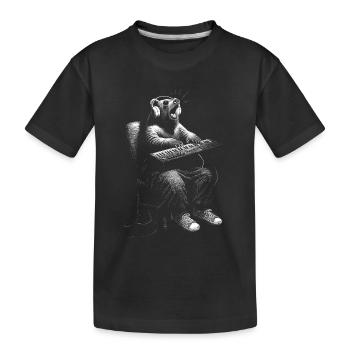 Synthétiseur Bear Clavier Musique jeunesse cool - T-shirt bio Premium Enfant - noir - Devant