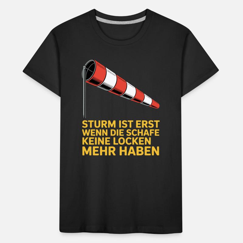 Sturmtext mit Windsock Kinder Premium Bio T-Shirt