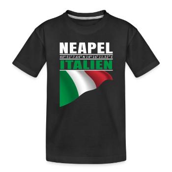 Neapel - Kinder Premium Bio T-Shirt - Schwarz - Vorne