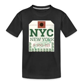 NYC Fetter Passstempel - Kinder Premium Bio T-Shirt - Schwarz - Vorne