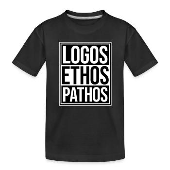 Logos Ethos Pathos Rhetoric Philosophy Student - Kids' Premium Organic T-Shirt - black - Front