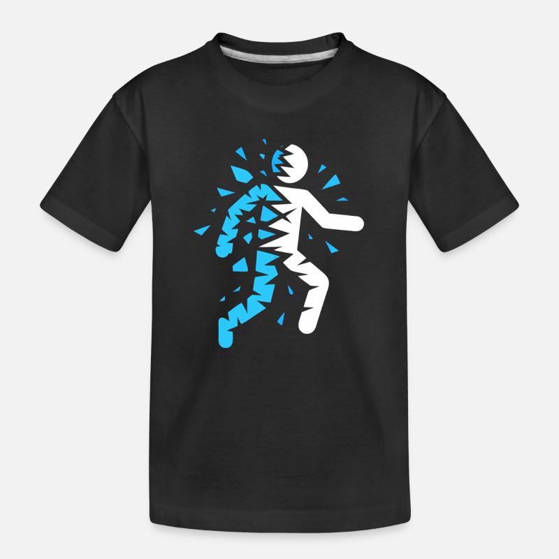 Blaue explodierte Silhouette - Kinder Premium Bio T-Shirt - Schwarz