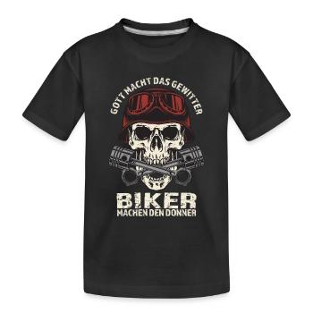Dieu fait de l’orage - les motards le tonnerre - T-shirt bio Premium Enfant - noir - Devant