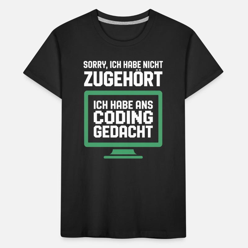 Coding Gedanke am Bildschirm Kinder Premium Bio T-Shirt