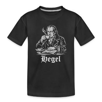 Le philosophe Hegel boit du café - T-shirt bio Premium Enfant - noir - Devant