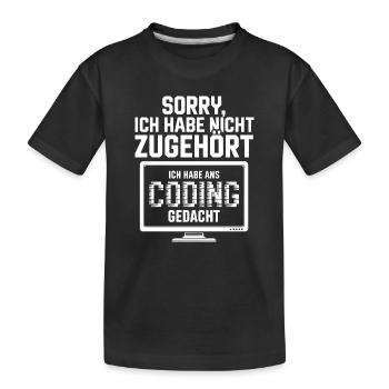 Désolé, je n’ai pas écouté le codage - T-shirt bio Premium Enfant - noir - Devant