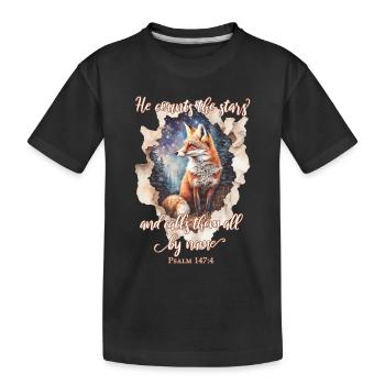 Bibelzitat Christlich - Kinder Premium Bio T-Shirt - Schwarz - Vorne