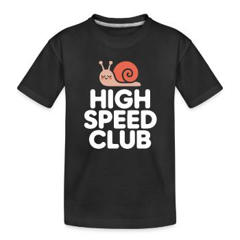 High Speed Schnecke - Kinder Premium Bio T-Shirt - Schwarz - Vorne