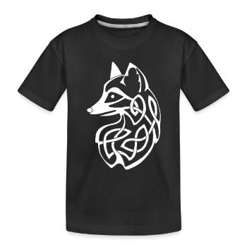 White Celtic Fox - Kids' Premium Organic T-Shirt - black - Front