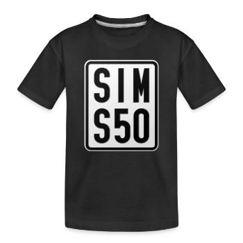 Simson S50 Moped Kennzeichen - Kinder Premium Bio T-Shirt - Schwarz - Vorne