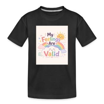 Meine Gefühle werden bestätigt - Kinder Premium Bio T-Shirt - Schwarz - Vorne