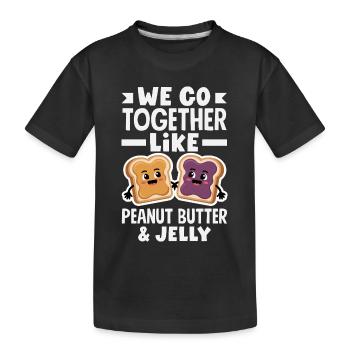 Erdnussbutter & Marmelade Partnerlook Design - Kinder Premium Bio T-Shirt - Schwarz - Vorne