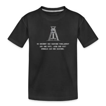 Pott Pumpjack Kontrastschrift - Kinder Premium Bio T-Shirt - Schwarz - Vorne
