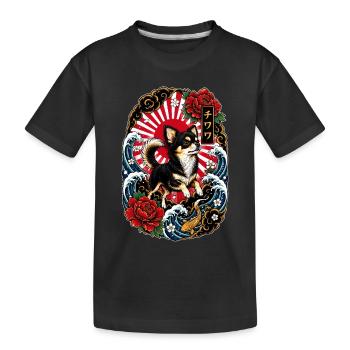 Chihuahua im japanischen Tattoo Style - Kinder Premium Bio T-Shirt - Schwarz - Vorne