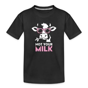 Not Your Milk – Coole Kuh mit Sonnenbrille  - Kinder Premium Bio T-Shirt - Schwarz - Vorne