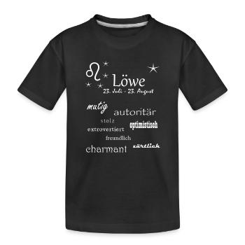 Löwe_Sternzeichen - Kinder Premium Bio T-Shirt - Schwarz - Vorne