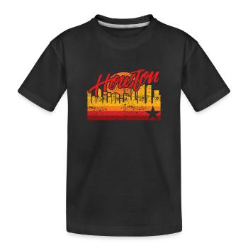 Houston Baseball Throwback Astro Stripe - T-shirt bio Premium Enfant - noir - Devant