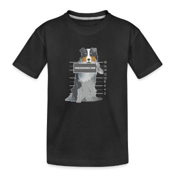 Australian Shepherd heartbreaker dog gift - Kids' Premium Organic T-Shirt - black - Front