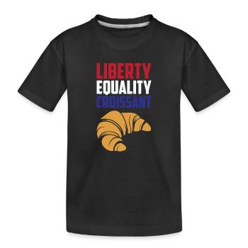 Liberté, Égalité Croissant Drôle France Français - T-shirt bio Premium Enfant - noir - Devant