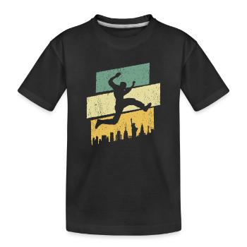 Freerunner Parkour Jumping Freerunning - Kids' Premium Organic T-Shirt - black - Front