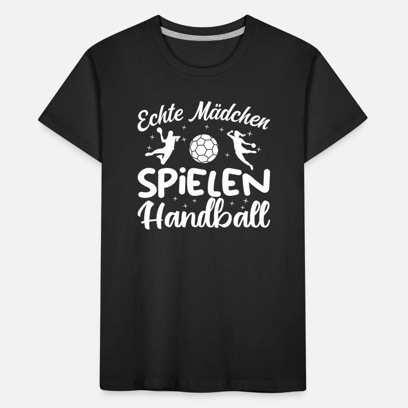 Echte Mädchen spielen Handball Kids' Premium Organic T-Shirt