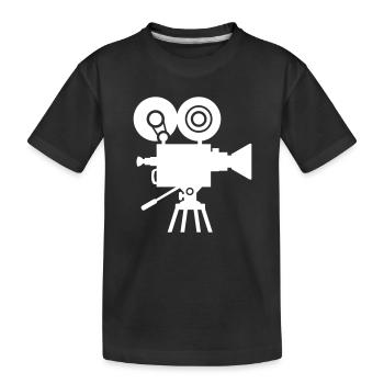 Camera - Kids' Premium Organic T-Shirt - black - Front