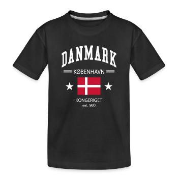Denmark - Kids' Premium Organic T-Shirt - black - Front