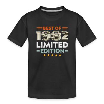 Retro 1982 Vintage Geschenk 42. Geburtstag 42 Jahre - Kinder Premium Bio T-Shirt - Schwarz - Vorne