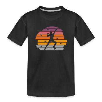 Klettern Boulder Bouldern Bergsteiger - Kinder Premium Bio T-Shirt - Schwarz - Vorne