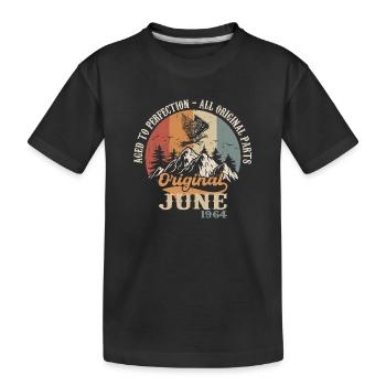 Juni 1964 Original - Aged To Perfection 1964 Juni - Kids' Premium Organic T-Shirt - black - Front