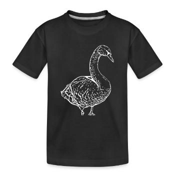 Schwan weiß Ente Vogel Gans - Kinder Premium Bio T-Shirt - Schwarz - Vorne