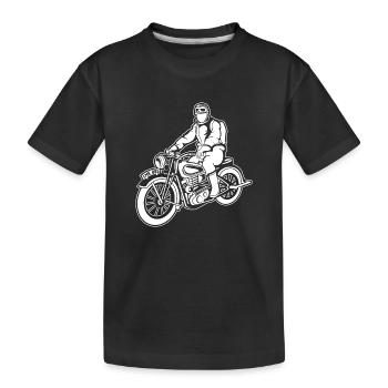 Chopper / Motorrad 04_weiß - Kinder Premium Bio T-Shirt - Schwarz - Vorne