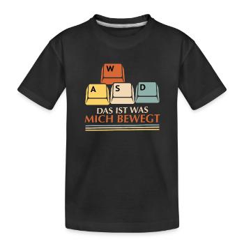 WASD ist was macht bewegt - Kinder Premium Bio T-Shirt - Schwarz - Vorne