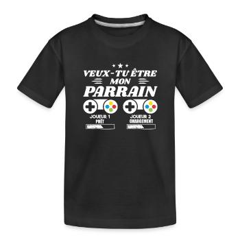 Do you want to be my godfather, Gamer godfather request - Kids' Premium Organic T-Shirt - black - Front